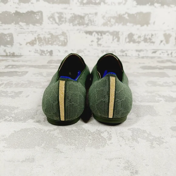 New Rothy's The Flat Safari Green Sage Giraffe Round Toe Slip On Loafers T267